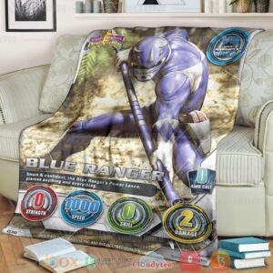 Mighty Morphin Blue Power Ranger Custom Soft Blanket