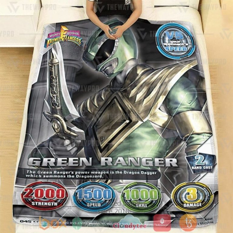 Mighty-Morphin-Green-Power-Ranger-Custom-Soft-Blanket-1