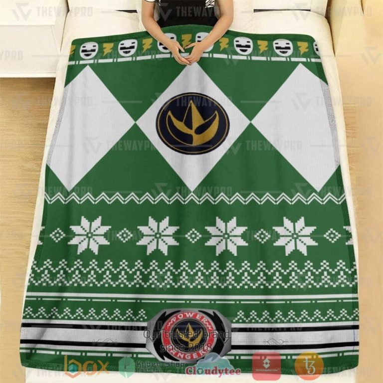Mighty-Morphin-Green-Power-Rangers-Ugly-Christmas-Custom-Soft-Blanket-1