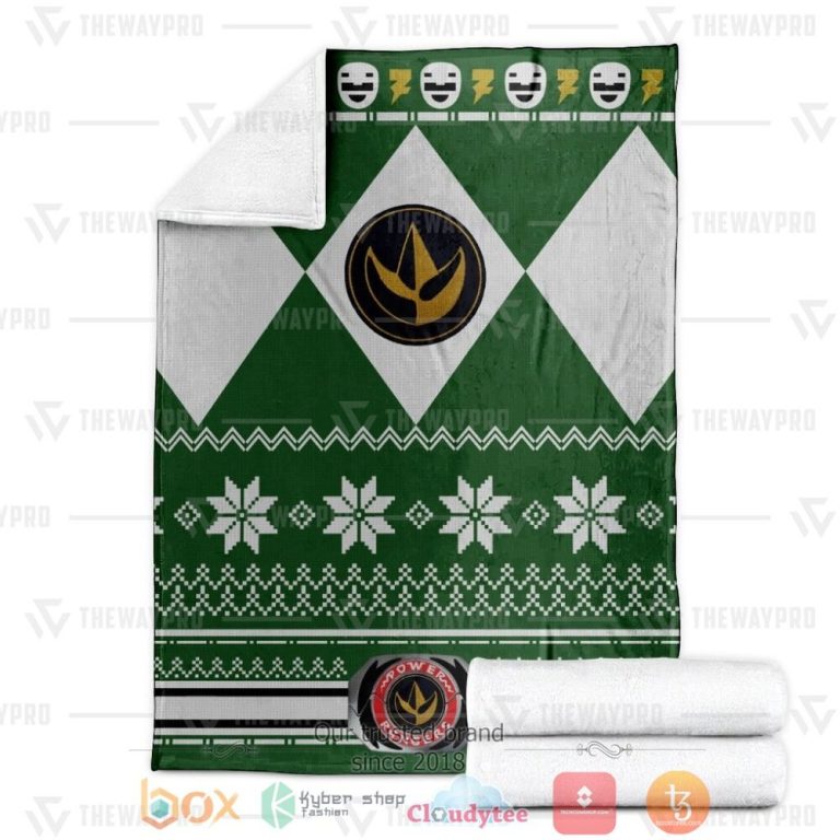 Mighty-Morphin-Green-Power-Rangers-Ugly-Christmas-Custom-Soft-Blanket-2