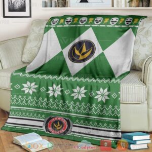 Mighty Morphin Green Power Rangers Ugly Christmas Custom Soft Blanket