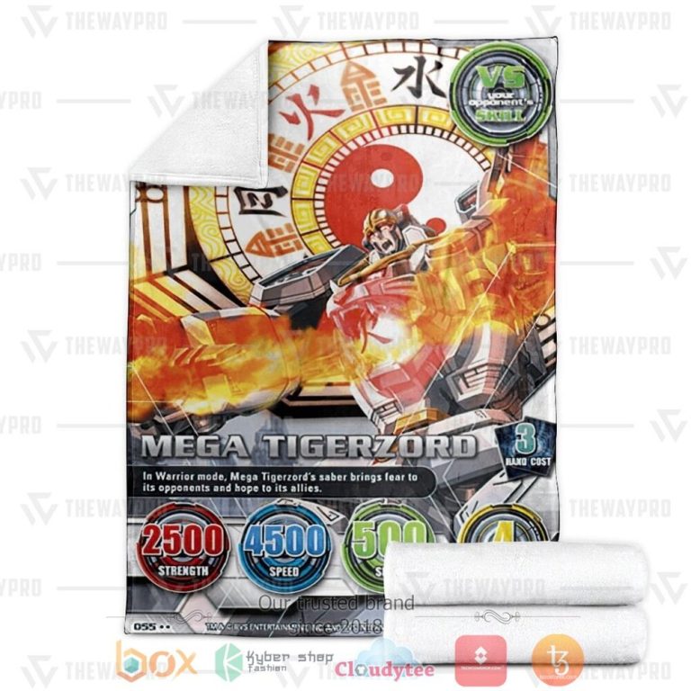 Mighty-Morphin-Mega-Tiger-Zord-Power-Ranger-Custom-Soft-Blanket-2