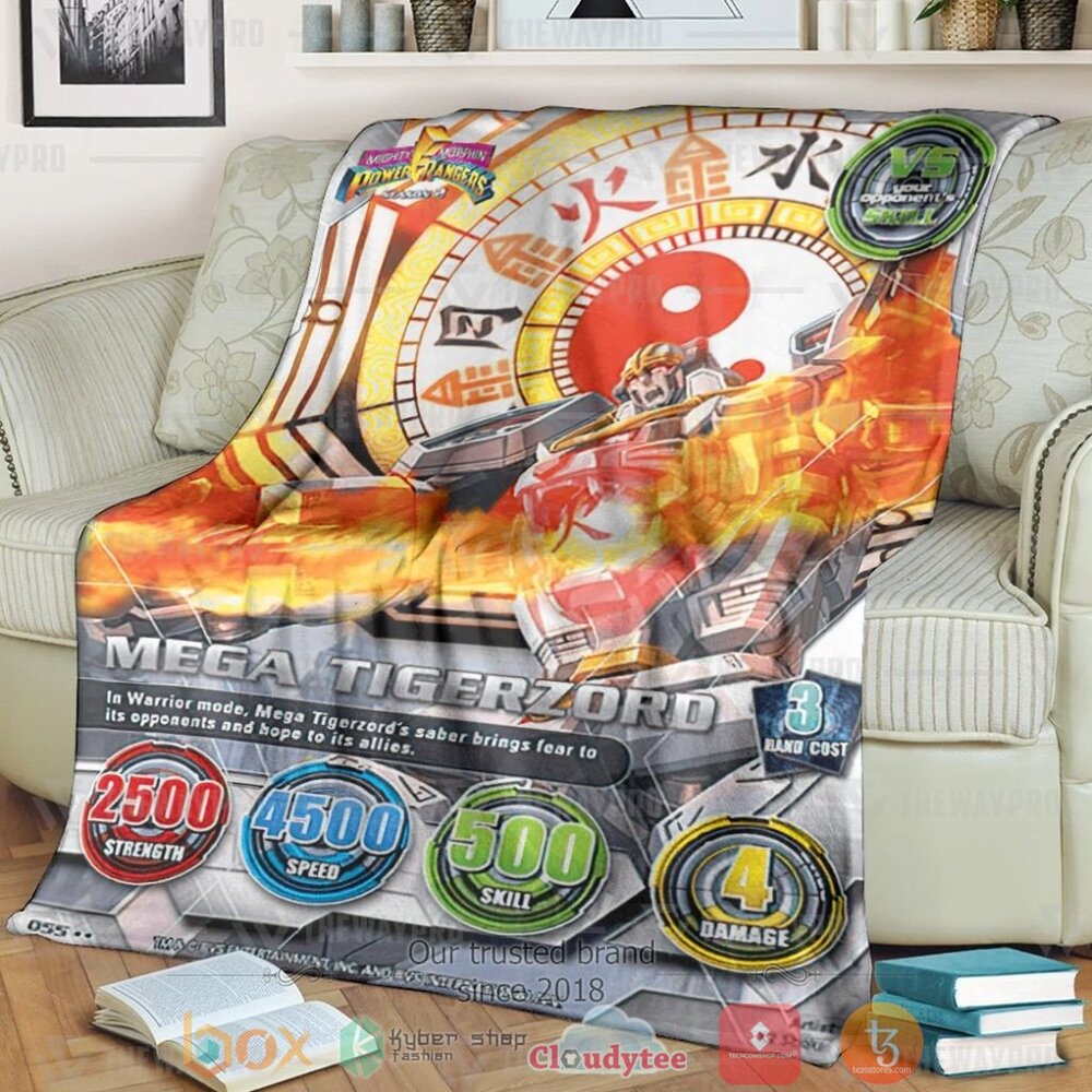 Mighty Morphin Mega Tiger Zord Power Ranger Custom Soft Blanket Mighty Morphin Mega Tiger Zord Power Ranger Custom Soft Blanket