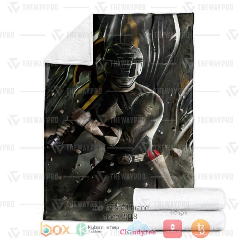 Mighty-Morphin-Power-Rangers-Black-Ranger-Custom-Soft-Blanket-2