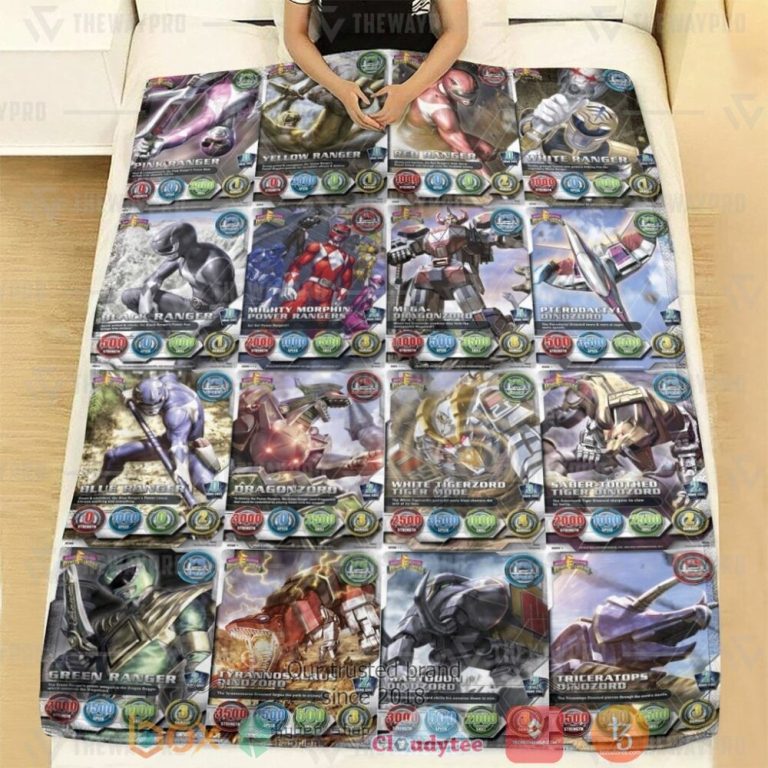 Mighty-Morphin-Power-Rangers-Cards-Custom-Soft-Blanket-1