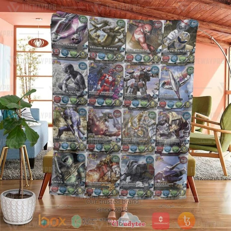 Mighty-Morphin-Power-Rangers-Cards-Custom-Soft-Blanket-3