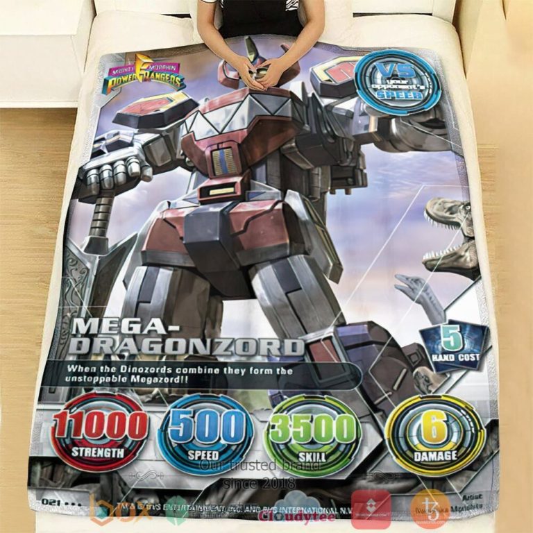 Mighty-Morphin-Power-Rangers-Dragonzord-Custom-Soft-Blanket-1