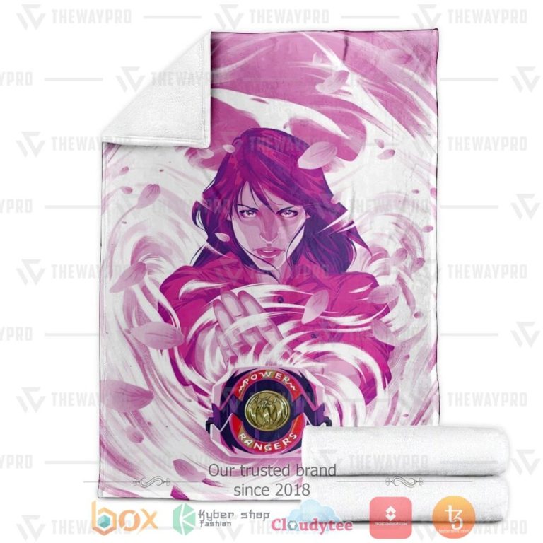 Mighty-Morphin-Power-Rangers-ItS-Morphin-Time-Pink-Custom-Soft-Blanket-2