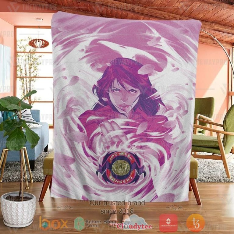 Mighty-Morphin-Power-Rangers-ItS-Morphin-Time-Pink-Custom-Soft-Blanket-3
