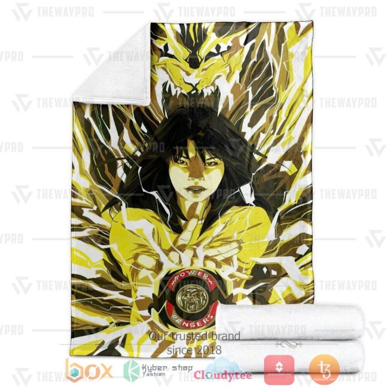 Mighty-Morphin-Power-Rangers-ItS-Morphin-Time-Yellow-Custom-Soft-Blanket-2