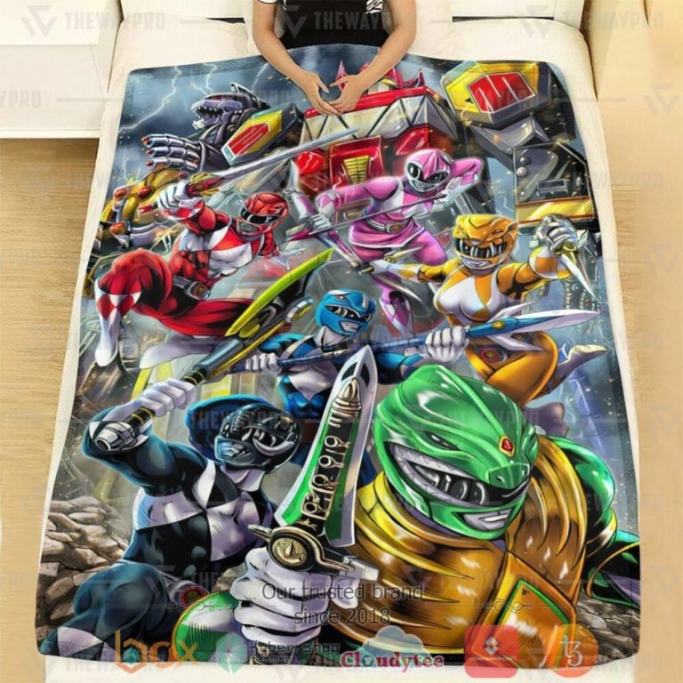Mighty-Morphin-Power-Rangers-Teams-Custom-Soft-Blanket-1