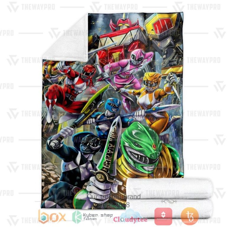 Mighty-Morphin-Power-Rangers-Teams-Custom-Soft-Blanket-2