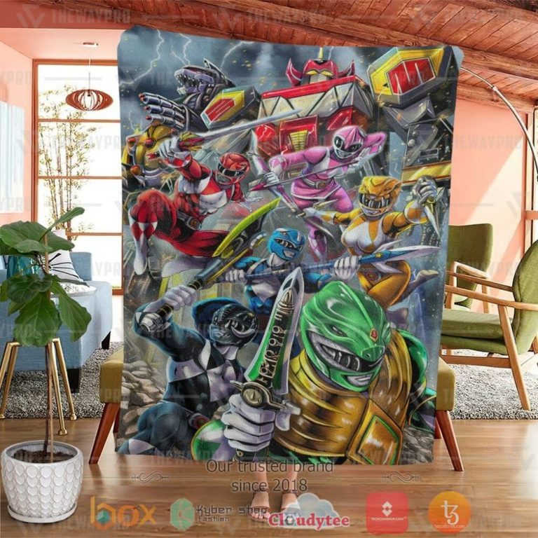 Mighty-Morphin-Power-Rangers-Teams-Custom-Soft-Blanket-3