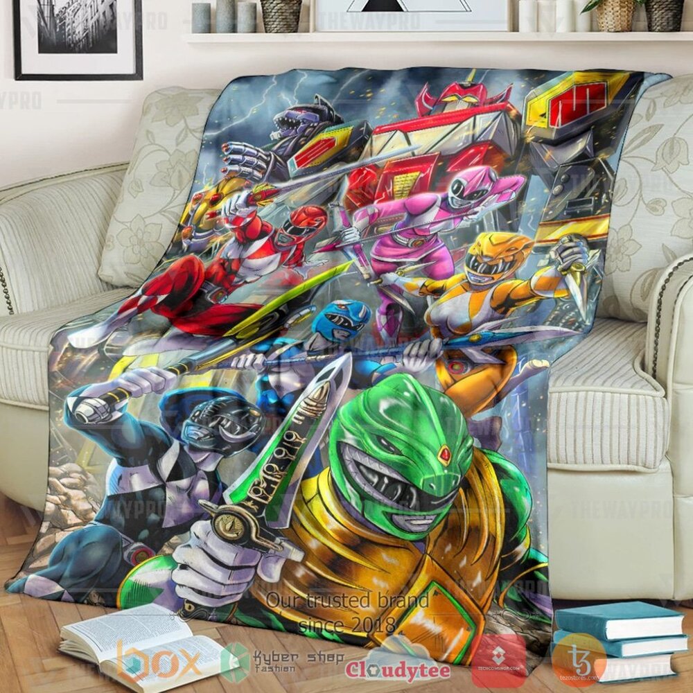 Mighty Morphin Power Rangers Teams Custom Soft Blanket Mighty Morphin Power Rangers Teams Custom Soft Blanket