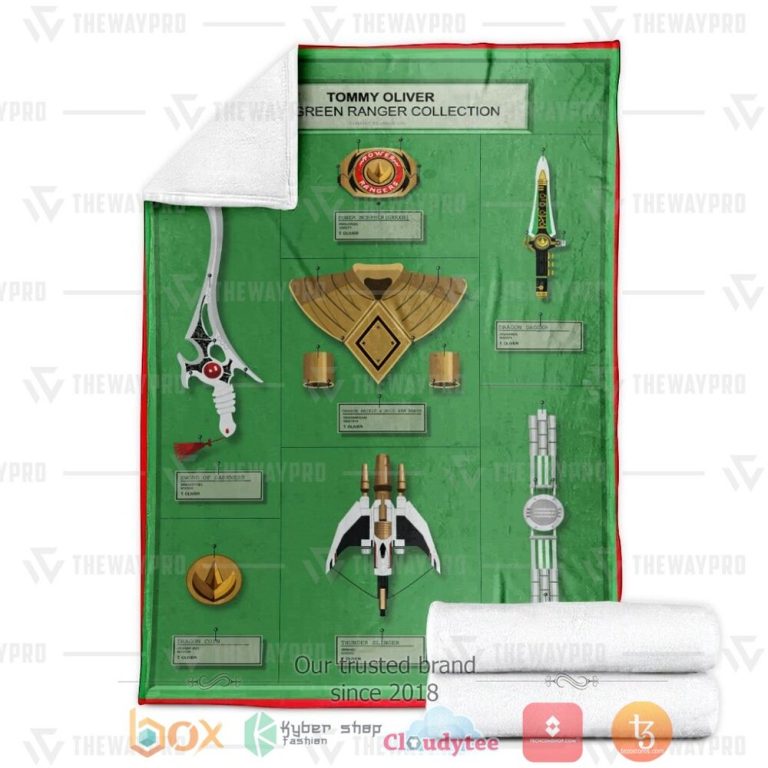 Mighty-Morphin-Power-Rangers-Tommy-The-Green-Ranger-Collection-Custom-Soft-Blanket-2