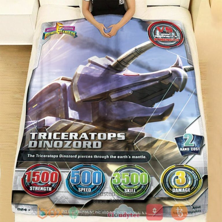 Mighty-Morphin-Power-Rangers-Triceratops-Dinozord-Custom-Soft-Blanket-1