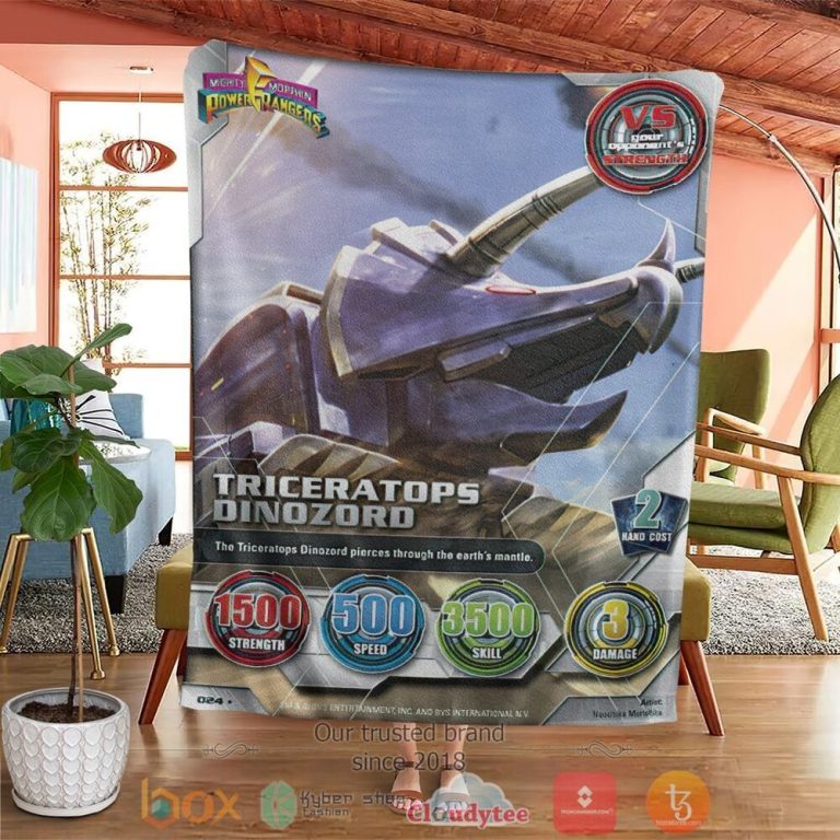 Mighty-Morphin-Power-Rangers-Triceratops-Dinozord-Custom-Soft-Blanket-3