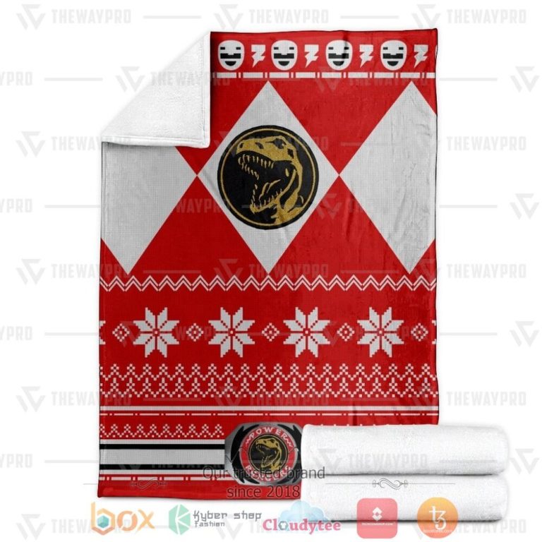 Mighty-Morphin-Red-Power-Rangers-Ugly-Christmas-Custom-Soft-Blanket-2