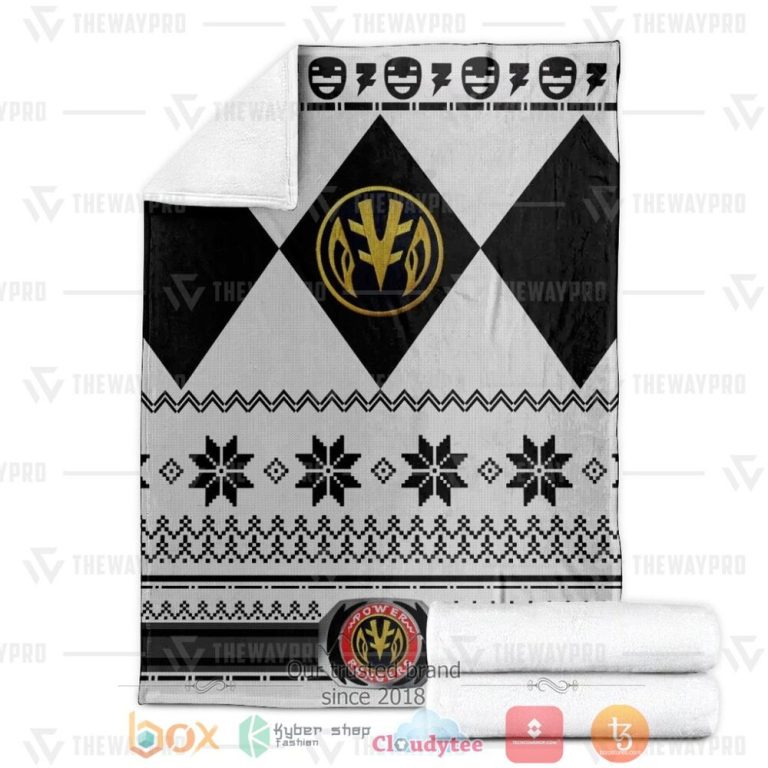 Mighty-Morphin-White-Power-Rangers-Ugly-Christmas-Custom-Soft-Blanket-2