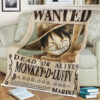 Monkey D Luffy One Piece Wanted Dead Or Alive Blanket