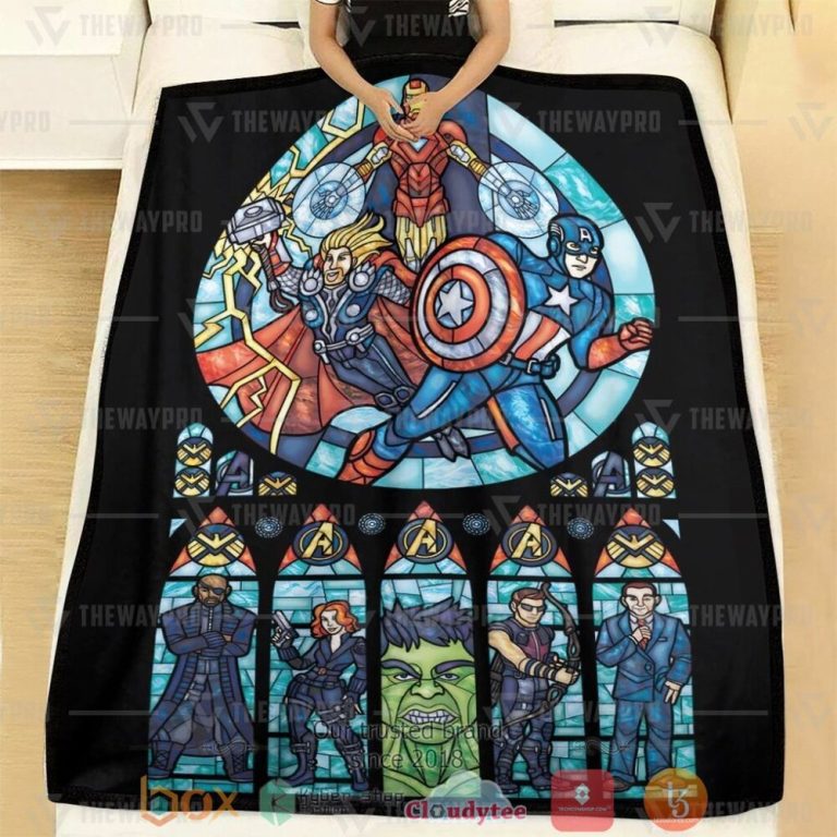 Movie-Superheroes-Stained-Glass-Custom-Soft-Blanket-1