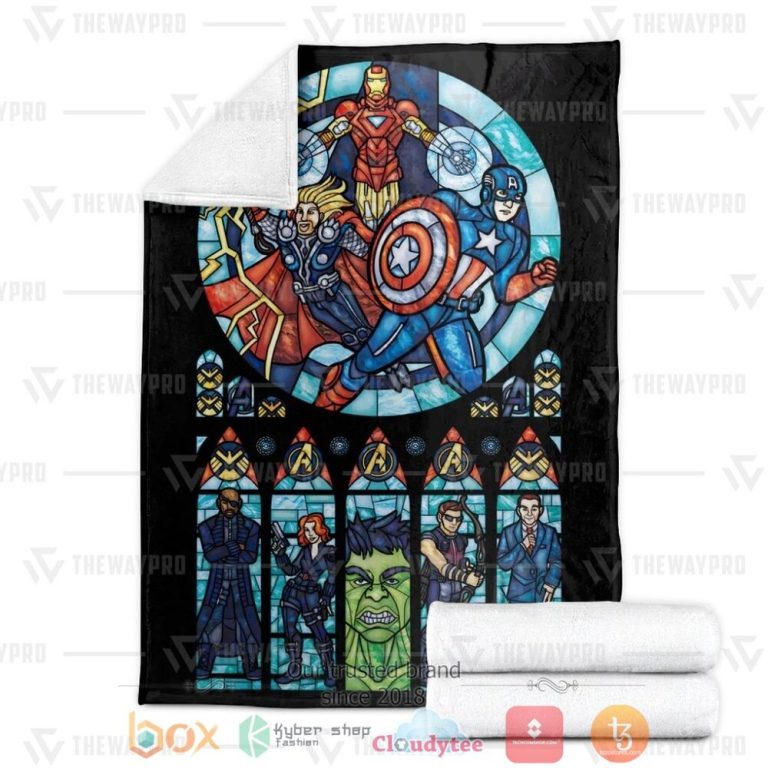 Movie-Superheroes-Stained-Glass-Custom-Soft-Blanket-2
