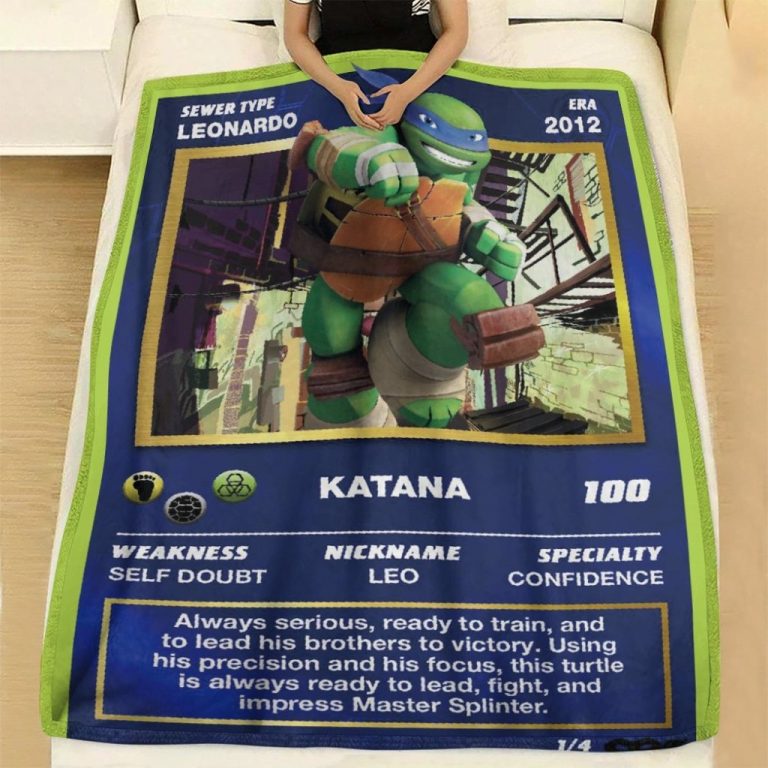 Movie-Tmnt-Leonardo-Card-Custom-Soft-Blanket-1