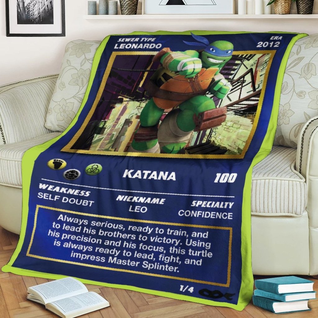 Movie Tmnt Leonardo Card Custom Soft Blanket Movie Tmnt Leonardo Card Custom Soft Blanket