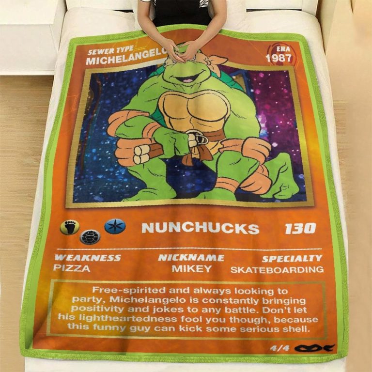Movie-Tmnt-Michelangelo-Card-Custom-Soft-Blanket-1