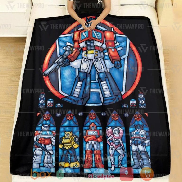 Movie-Transformer-Stained-Glass-Custom-Soft-Blanket-1