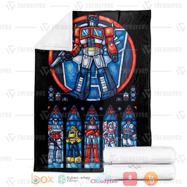 Movie-Transformer-Stained-Glass-Custom-Soft-Blanket-2