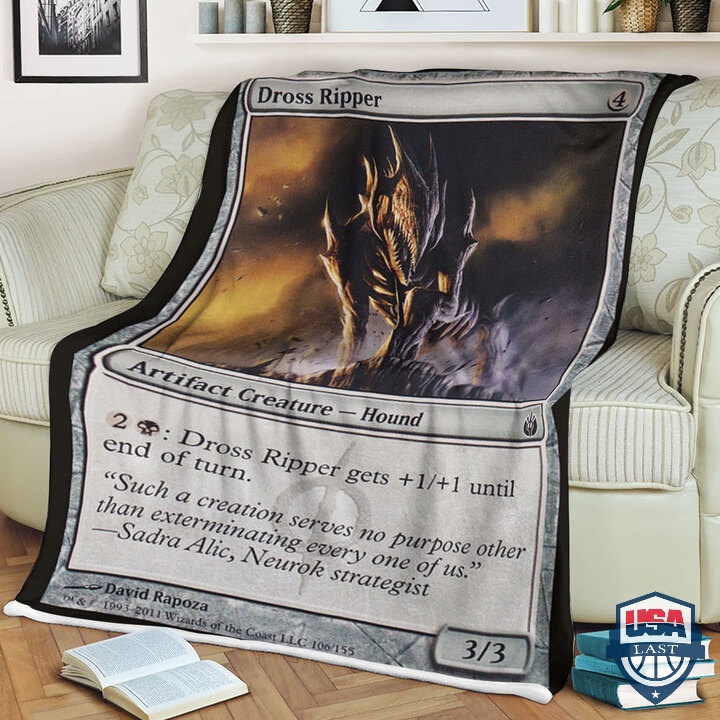 Mtg-Card-Game-Dross-Ripper-Fleece-Blanket-1