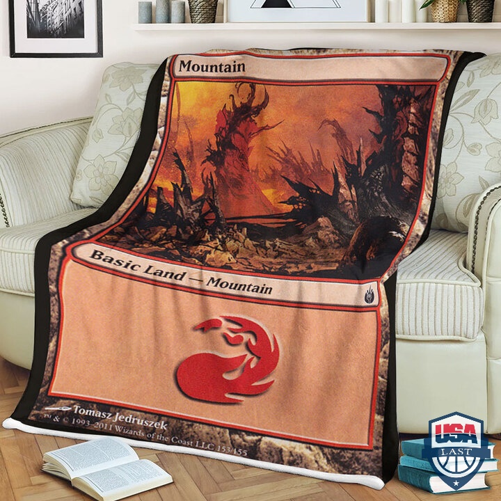 Mtg-Game-Mbs-Basic-Land-Mountain-Fleece-Blanket-1