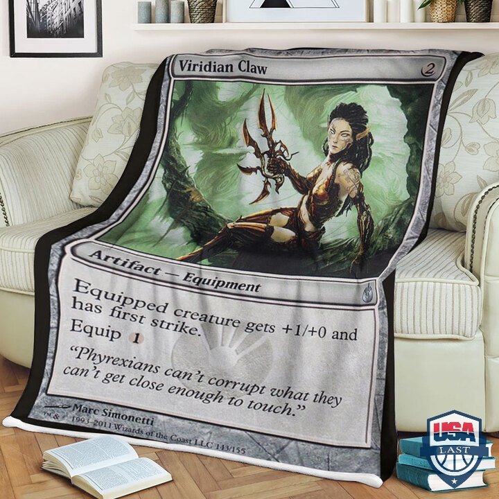 Mtg-Game-Mbs-Viridian-Claw-Card-Fleece-Blanket-1