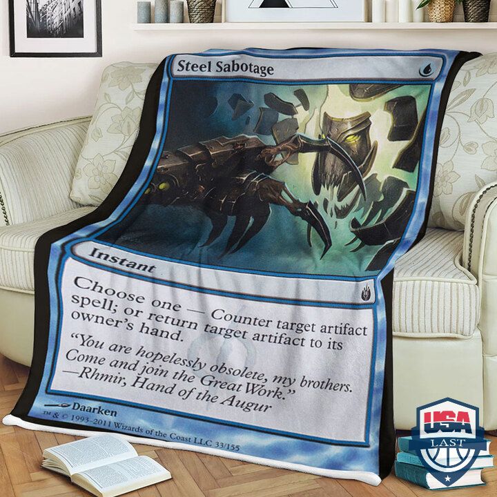 Mtg Game Mtg Mbs 33 Steel Sabotage Fleece Blanket Mtg Game Mtg Mbs 33 Steel Sabotage Fleece Blanket