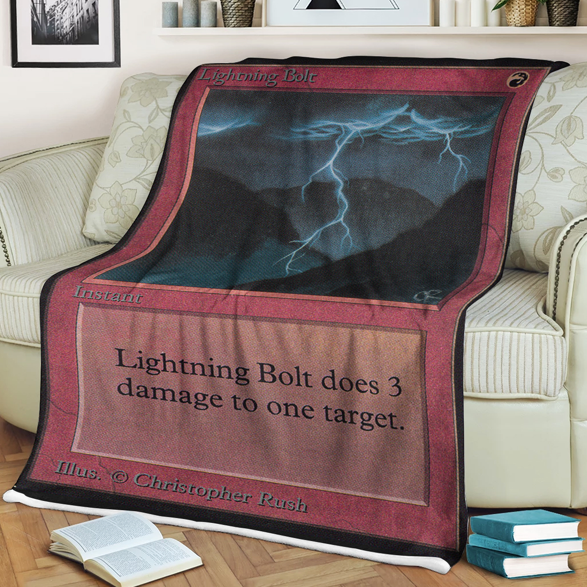Mtg Magic The Gathering Alpha Lightning Bolt Blanket Mtg Magic The Gathering Alpha Lightning Bolt Blanket