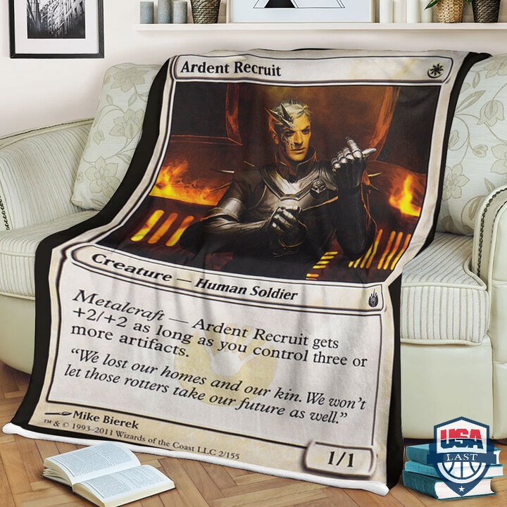 Mtg-Magic-The-Gathering-Ardent-Recruit-Fleece-Blanket-1
