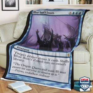 Mtg Magic The Gathering Blue Sun S Zenith Fleece Blanket