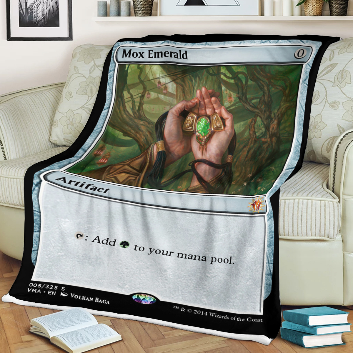 Mtg Magic The Gathering Mox Emerald Blanket Mtg Magic The Gathering Mox Emerald Blanket