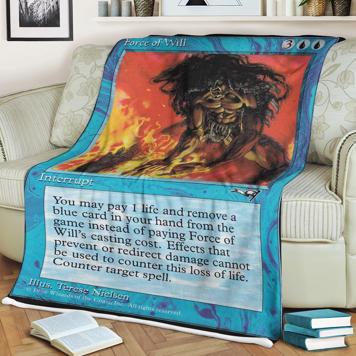Mtg Magic The Gathering Old Force Of Will Blanket Mtg Magic The Gathering Old Force Of Will Blanket