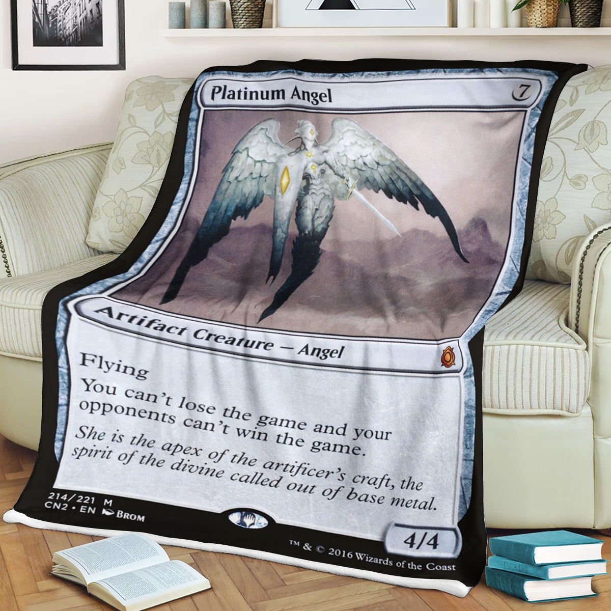 Mtg Magic The Gathering Platinum Angel Blanket Mtg Magic The Gathering Platinum Angel Blanket