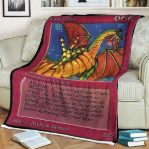 Mtg Magic The Gathering Shivan Dragon Blanket