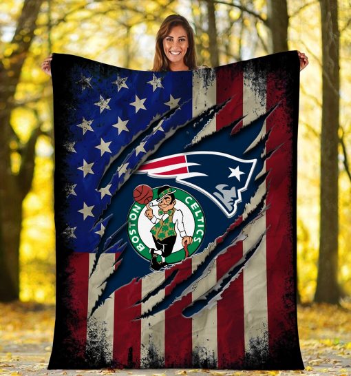 Nfl Boston Celtics New England Patriots Blanket Nfl Boston Celtics New England Patriots Blanket