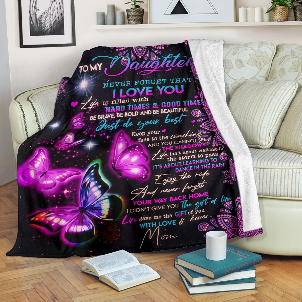 Night Butterfly To My Daughter Never Forget That I Love You Full Printing Blanket Night Butterfly To My Daughter Never Forget That I Love You Full Printing Blanket