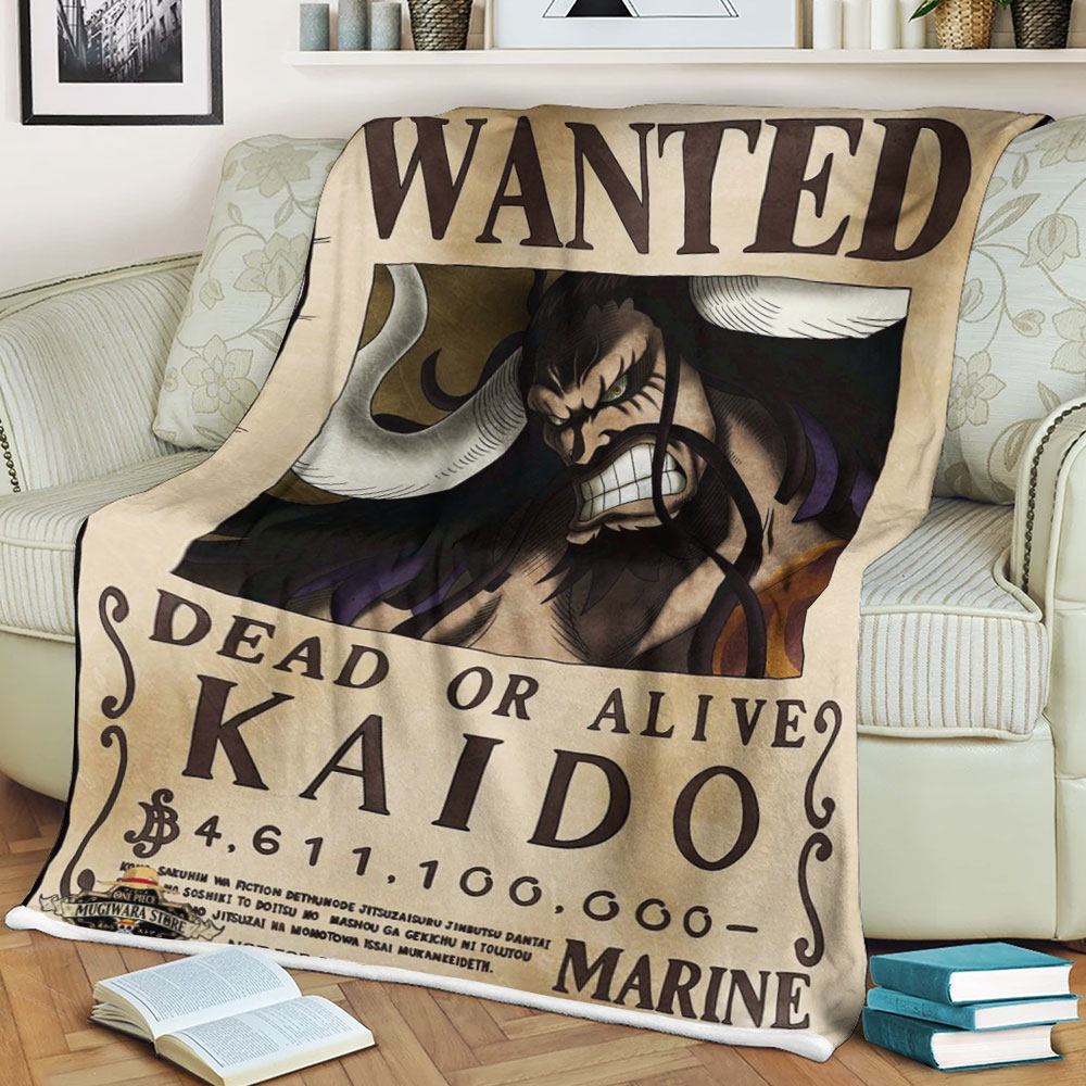 One Piece Wanted Dead Or Alive Kaido Blanket One Piece Wanted Dead Or Alive Kaido Blanket