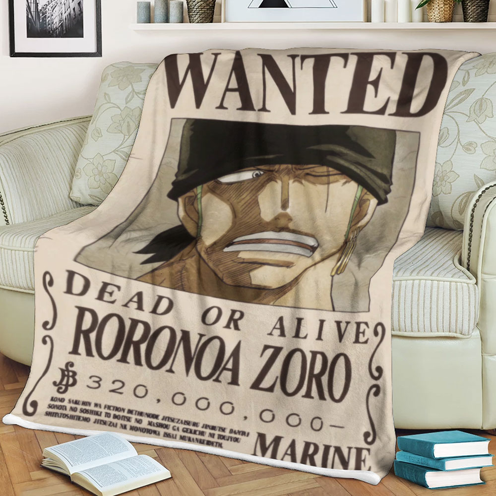 One Piece Wanted Dead Or Alive Roronoa Zoro Blanket One Piece Wanted Dead Or Alive Roronoa Zoro Blanket