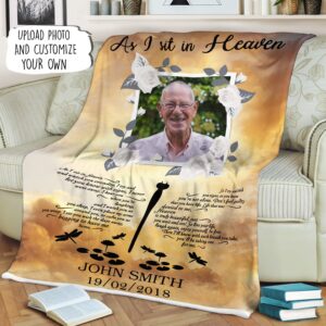 Personalized As I Sit In The Heaven And I Watch You Everyday Blanket 3