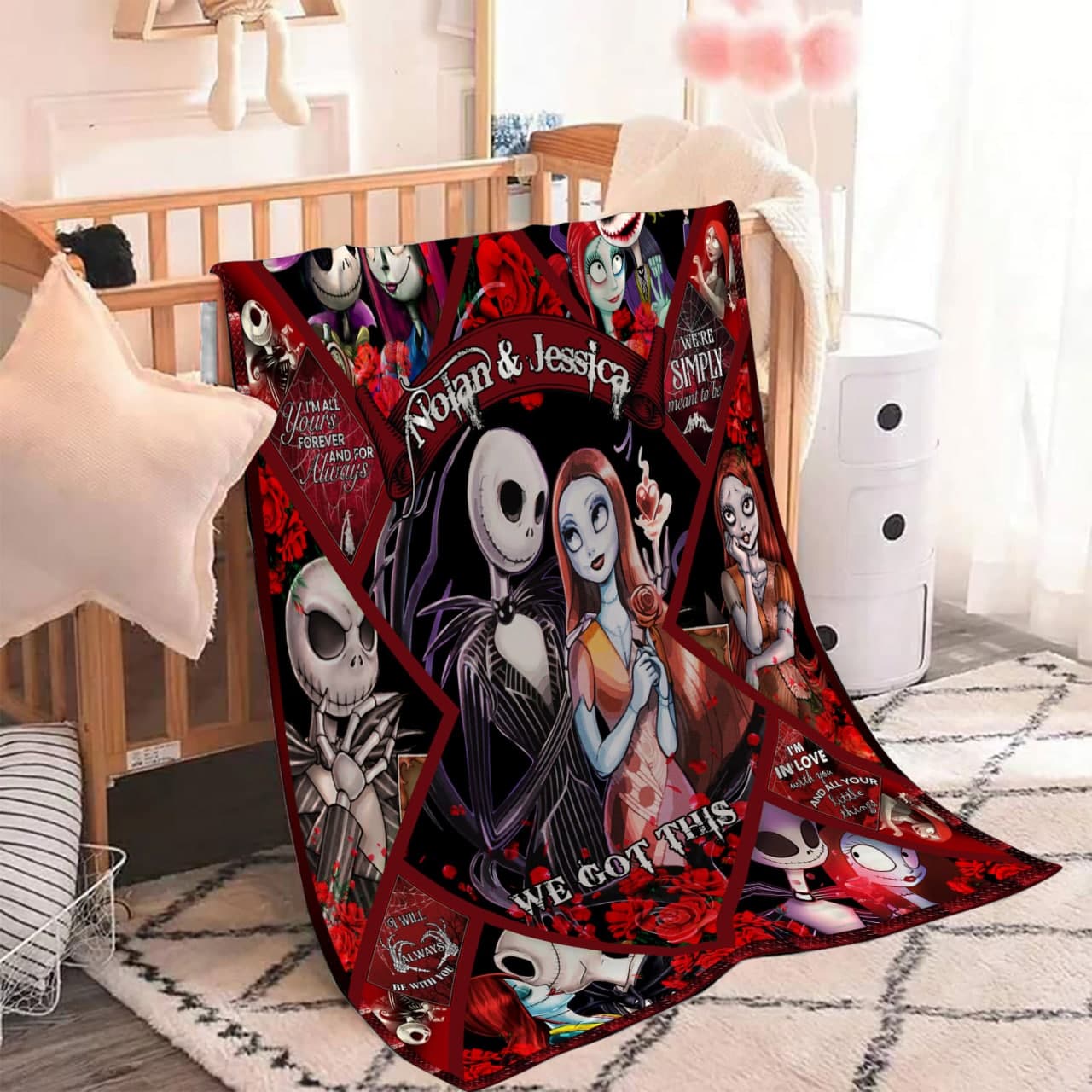 Personalized Jack Skellington And Sally You And Me We Got This Valentino Rose Blanket Personalized Jack Skellington And Sally You And Me We Got This Valentino Rose Blanket