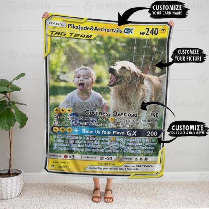 Personalized Tag Team Pokemon Custom Photo Blanket Personalized Tag Team Pokemon Custom Photo Blanket