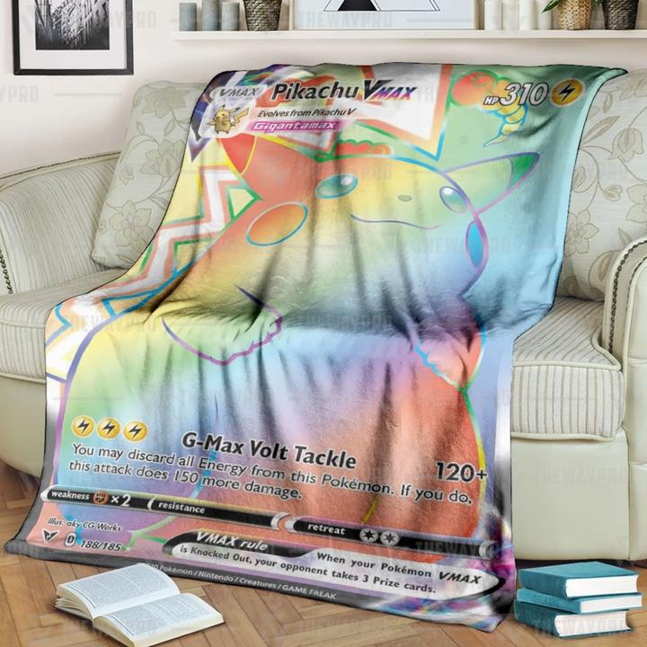 Pikachu-Vmax-Rainbow-Pokemon-Blanket-3